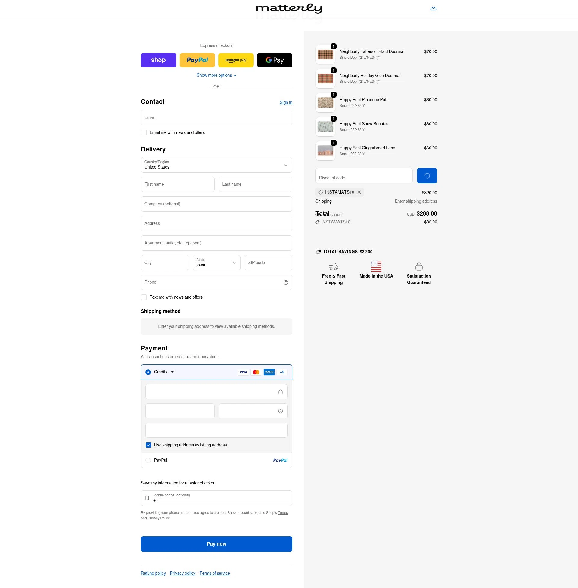 Matterly, LLC checkout page showing Matterly, LLC promo code box | Screenshot taken by SimplyCodes community member on Feb 5, 2026
