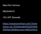 Maui Nui Venison coupon verification screenshot