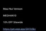 Maui Nui Venison coupon verification screenshot