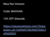 Maui Nui Venison coupon verification screenshot