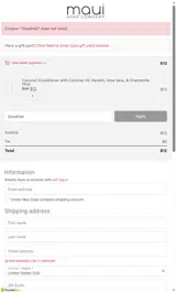 Maui Soap Company coupon verification screenshot