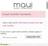 Maui Soap Company coupon verification screenshot