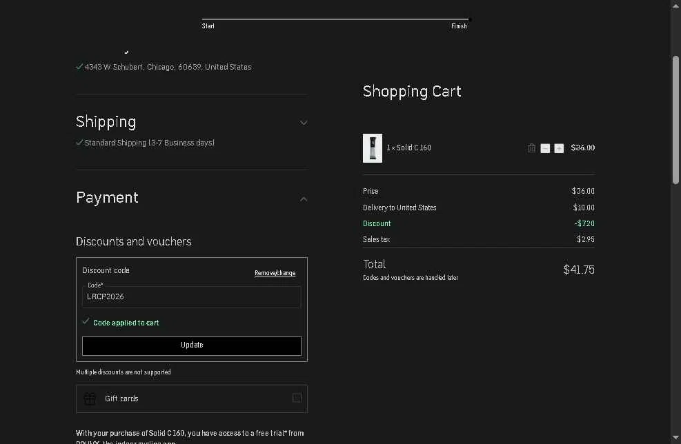 Maurten checkout page showing Maurten discount code box | Screenshot taken by SimplyCodes community member on Feb 6, 2026