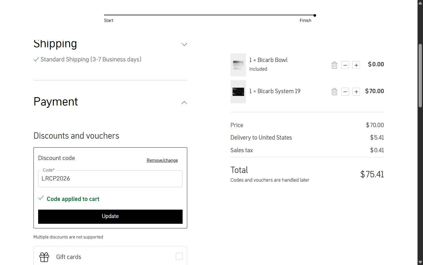 Maurten checkout page showing Maurten discount code box | Screenshot taken by SimplyCodes community member on Jan 23, 2026