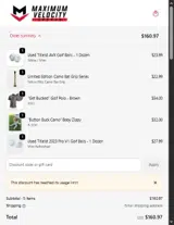 Maximum Velocity Sports coupon verification screenshot