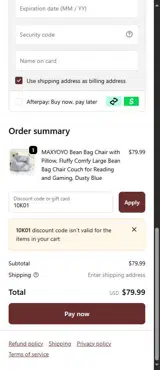 10K01 coupon verification screenshot