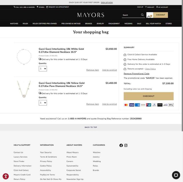 Mayors checkout page showing Mayors promo code box | Screenshot taken by SimplyCodes community member on Jul 23, 2025