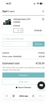 MBito coupon verification screenshot