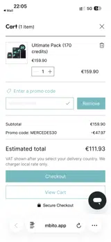 MBito coupon verification screenshot