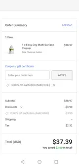 MACHINE coupon verification screenshot