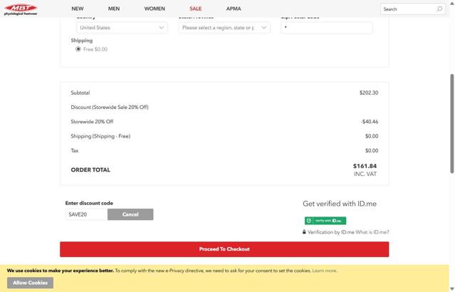 MBT checkout page showing MBT coupon code box | Screenshot taken by SimplyCodes community member on Aug 25, 2025