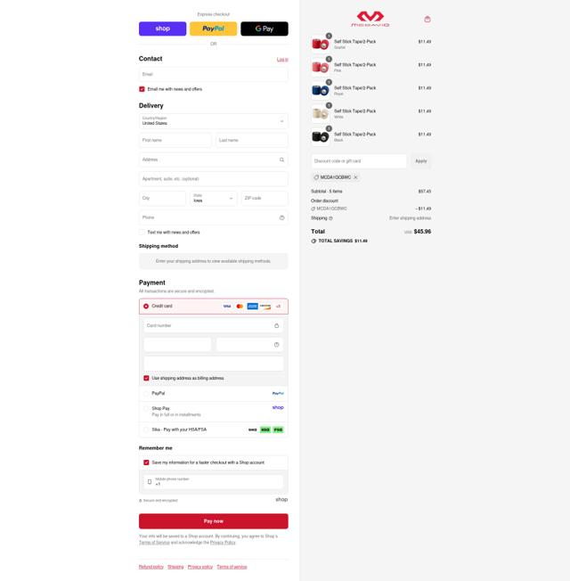 McDavid checkout page showing McDavid discount code box | Screenshot taken by SimplyCodes community member on Sep 4, 2025