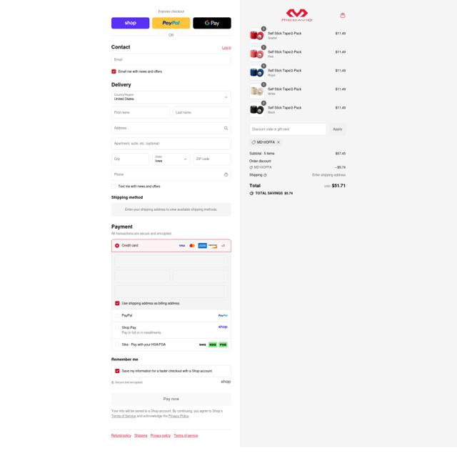 McDavid checkout page showing McDavid discount code box | Screenshot taken by SimplyCodes community member on Sep 8, 2025