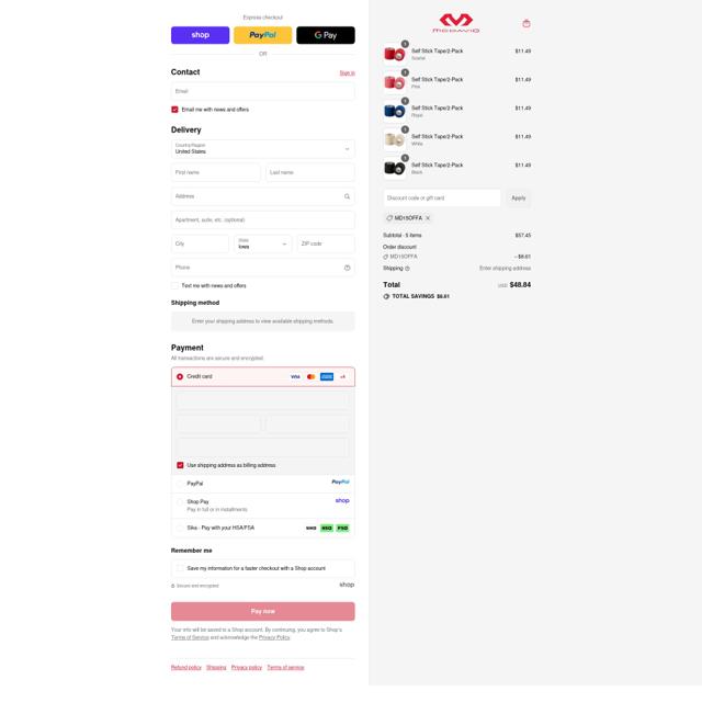 McDavid checkout page showing McDavid discount code box | Screenshot taken by SimplyCodes community member on Sep 12, 2025
