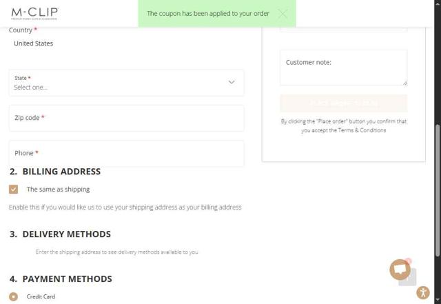 M-Clip checkout page showing M-Clip promo code box | Screenshot taken by SimplyCodes community member on Aug 14, 2025