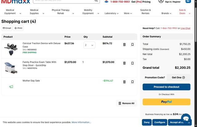 MDMaxx checkout page showing MDMaxx promo code box | Screenshot taken by SimplyCodes community member on May 11, 2025