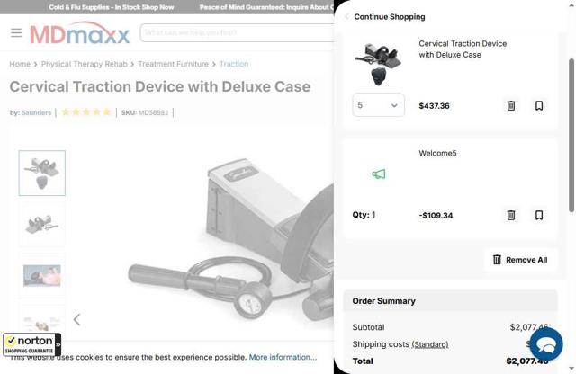 MDMaxx checkout page showing MDMaxx promo code box | Screenshot taken by SimplyCodes community member on Apr 28, 2025