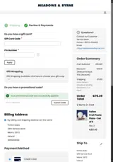 Meadows & Byrne coupon verification screenshot