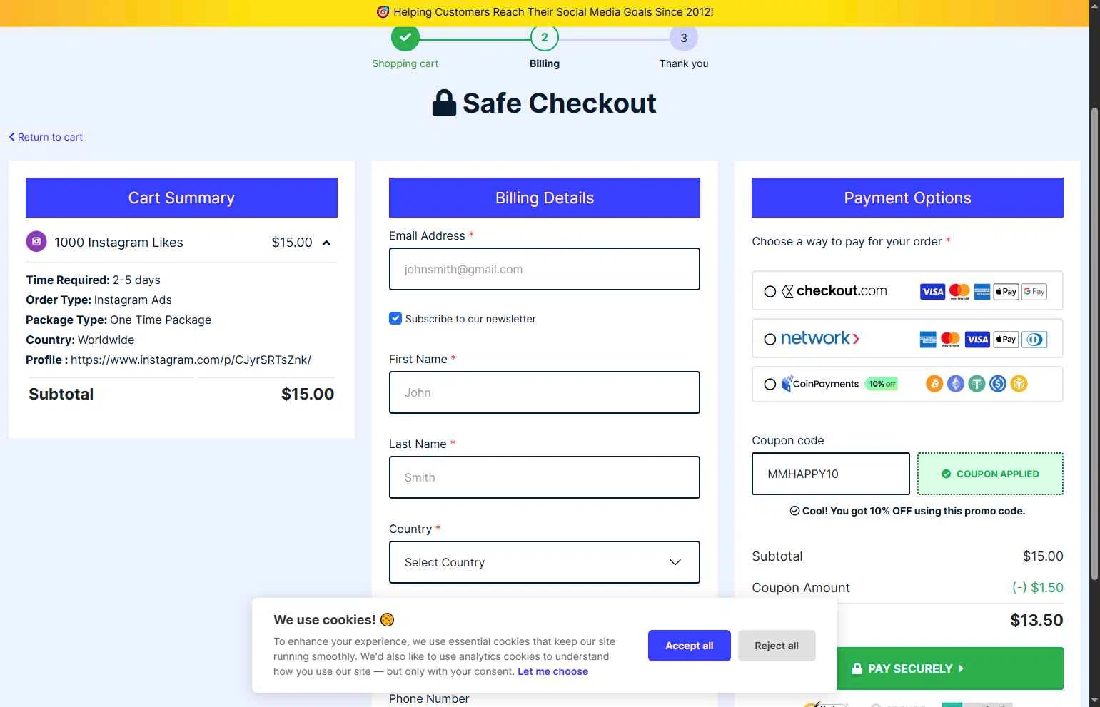 Media Mister checkout page showing Media Mister coupon code box | Screenshot taken by SimplyCodes community member on Feb 4, 2026