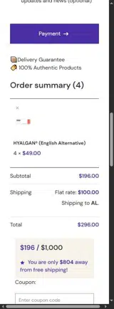 $20 coupon verification screenshot