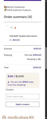 $20 coupon verification screenshot