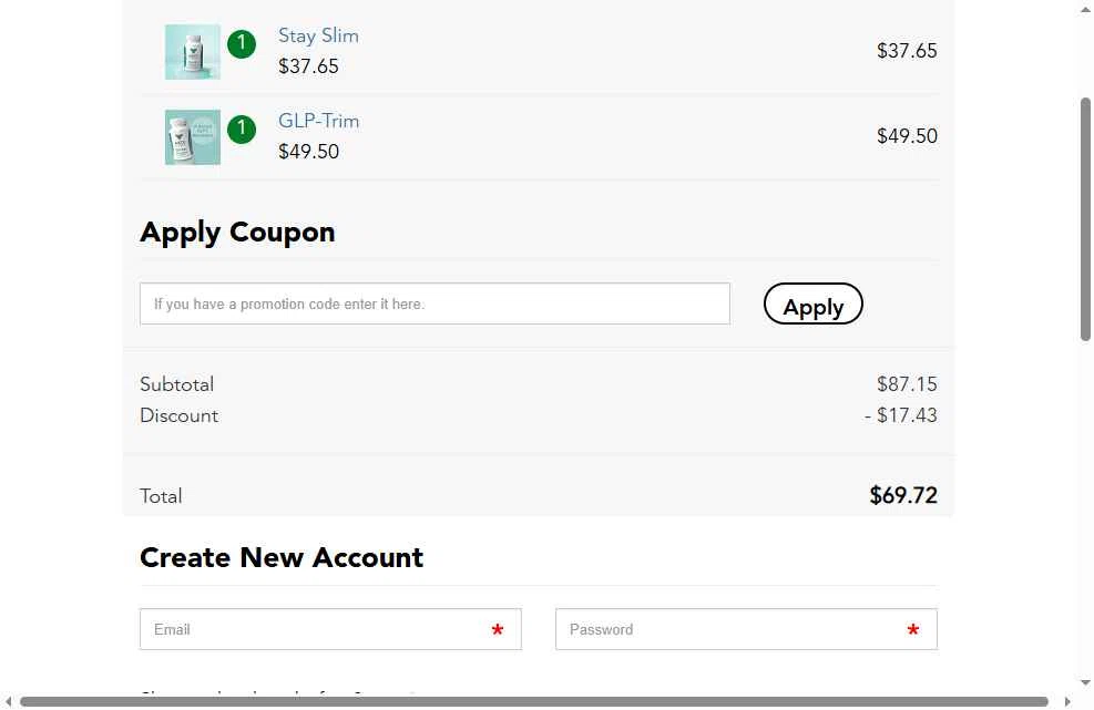 Medi-Weightloss checkout page showing Medi-Weightloss promo code box | Screenshot taken by SimplyCodes community member on Nov 28, 2025