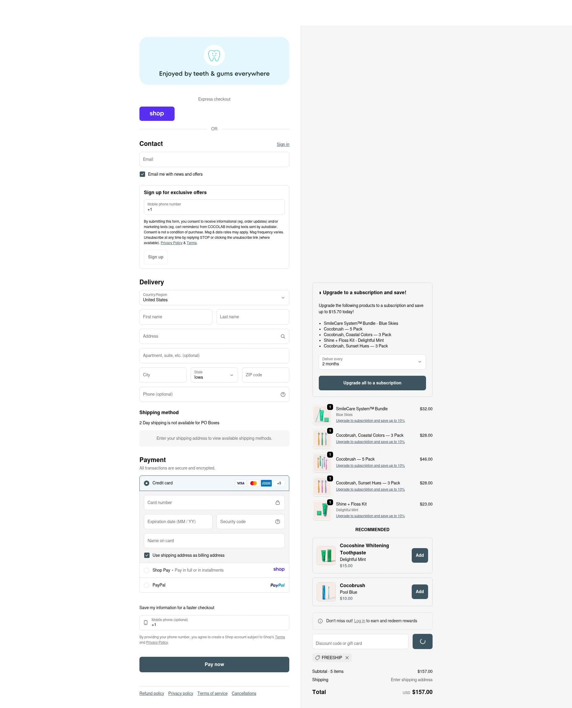 Cocolab checkout page showing Cocolab promo code box | Screenshot taken by SimplyCodes community member on Jan 11, 2026