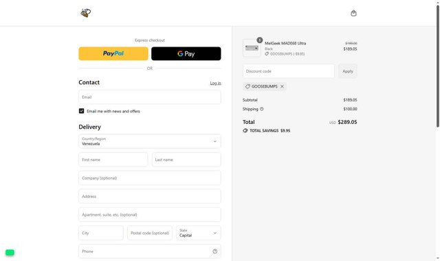 MelGeek checkout page showing MelGeek promo code box | Screenshot taken by SimplyCodes community member on Sep 4, 2025