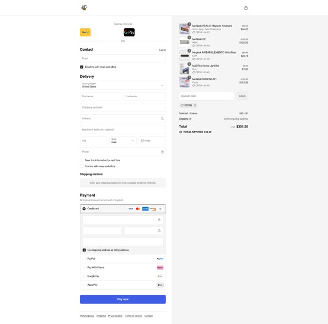 MelGeek checkout page showing MelGeek promo code box | Screenshot taken by SimplyCodes community member on Sep 2, 2025