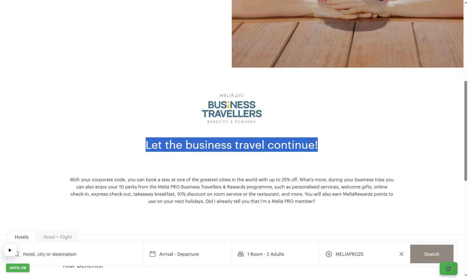 Melia Hotels checkout page showing Melia Hotels discount code box | Screenshot taken by SimplyCodes community member on Jan 26, 2026