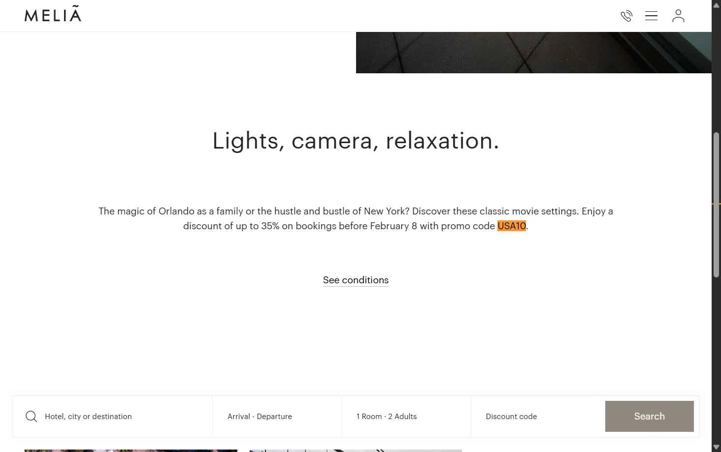 Melia Hotels checkout page showing Melia Hotels discount code box | Screenshot taken by SimplyCodes community member on Feb 4, 2026