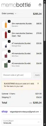 BLACKSTAND coupon verification screenshot