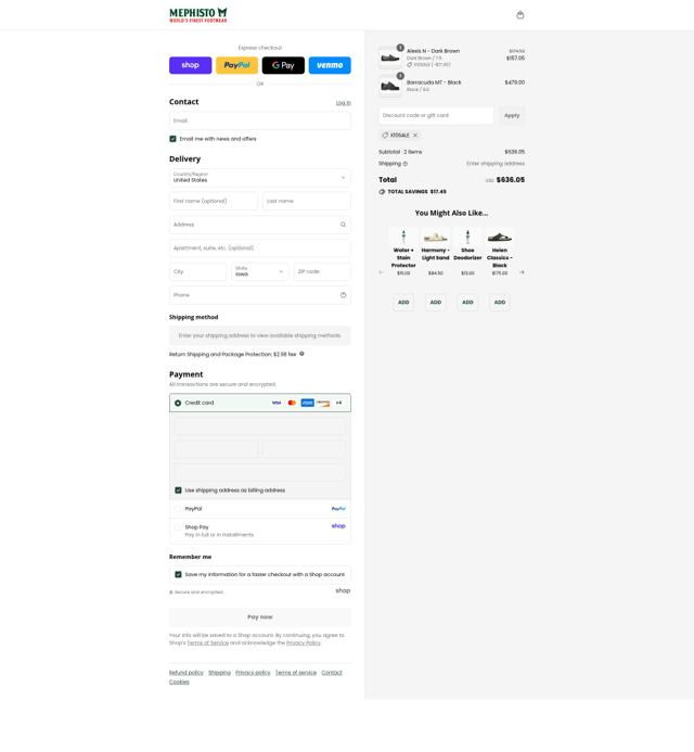 Mephisto checkout page showing Mephisto coupon code box | Screenshot taken by SimplyCodes community member on Aug 30, 2025