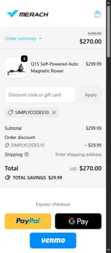 SIMPLYCODES10 coupon verification screenshot