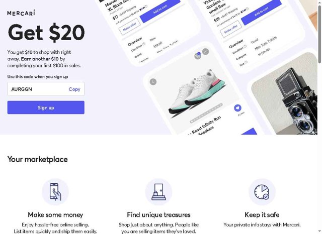 Mercari checkout page showing Mercari discount code box | Screenshot taken by SimplyCodes community member on Aug 29, 2025