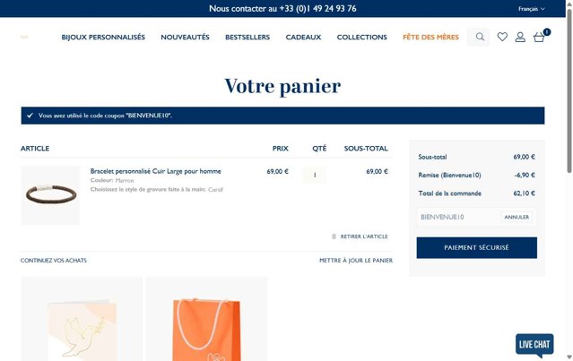 Merci Maman checkout page showing Merci Maman discount code box | Screenshot taken by SimplyCodes community member on May 8, 2025