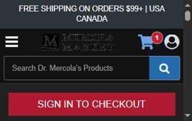 Mercola Market checkout page showing Mercola Market promo code box | Screenshot taken by SimplyCodes community member on Aug 30, 2025