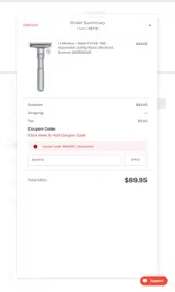 BLACK15 coupon verification screenshot