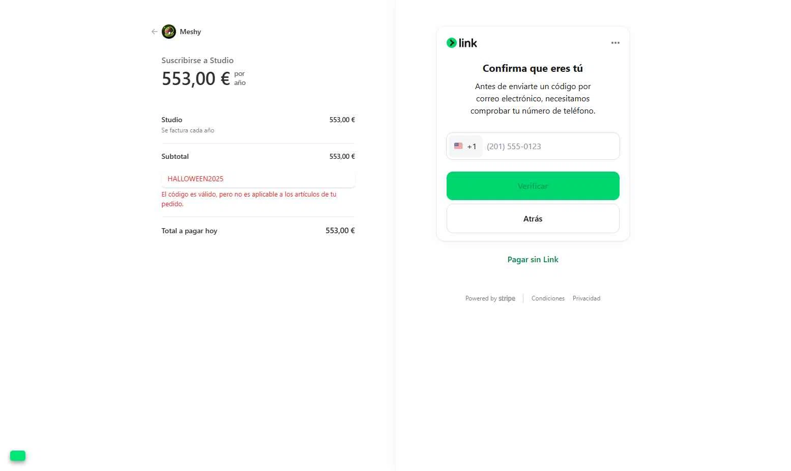 Meshy AI checkout page showing Meshy AI promo code box | Screenshot taken by SimplyCodes community member on Jan 3, 2026
