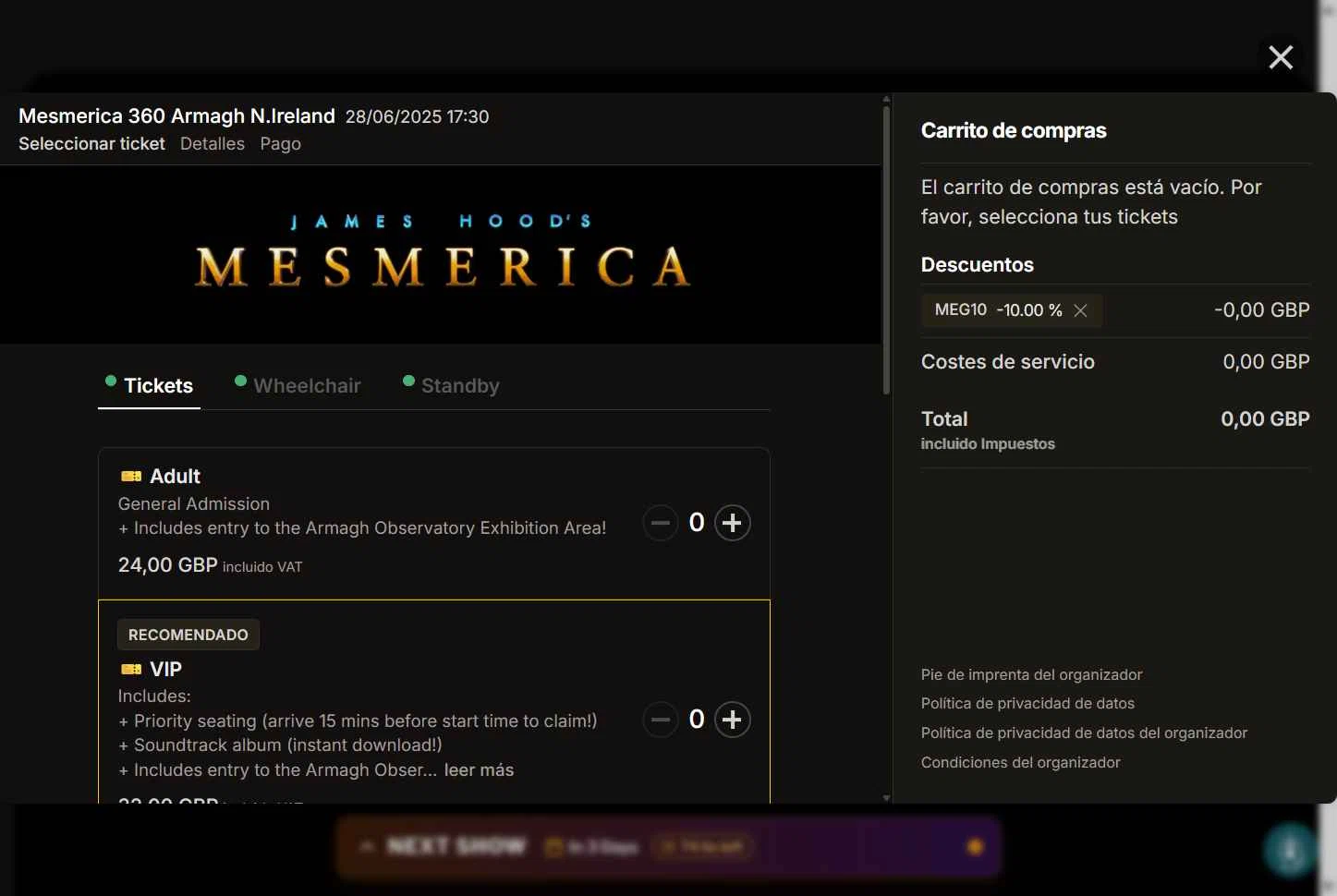 Mesmerica checkout page showing Mesmerica promo code box | Screenshot taken by SimplyCodes community member on Jun 25, 2025