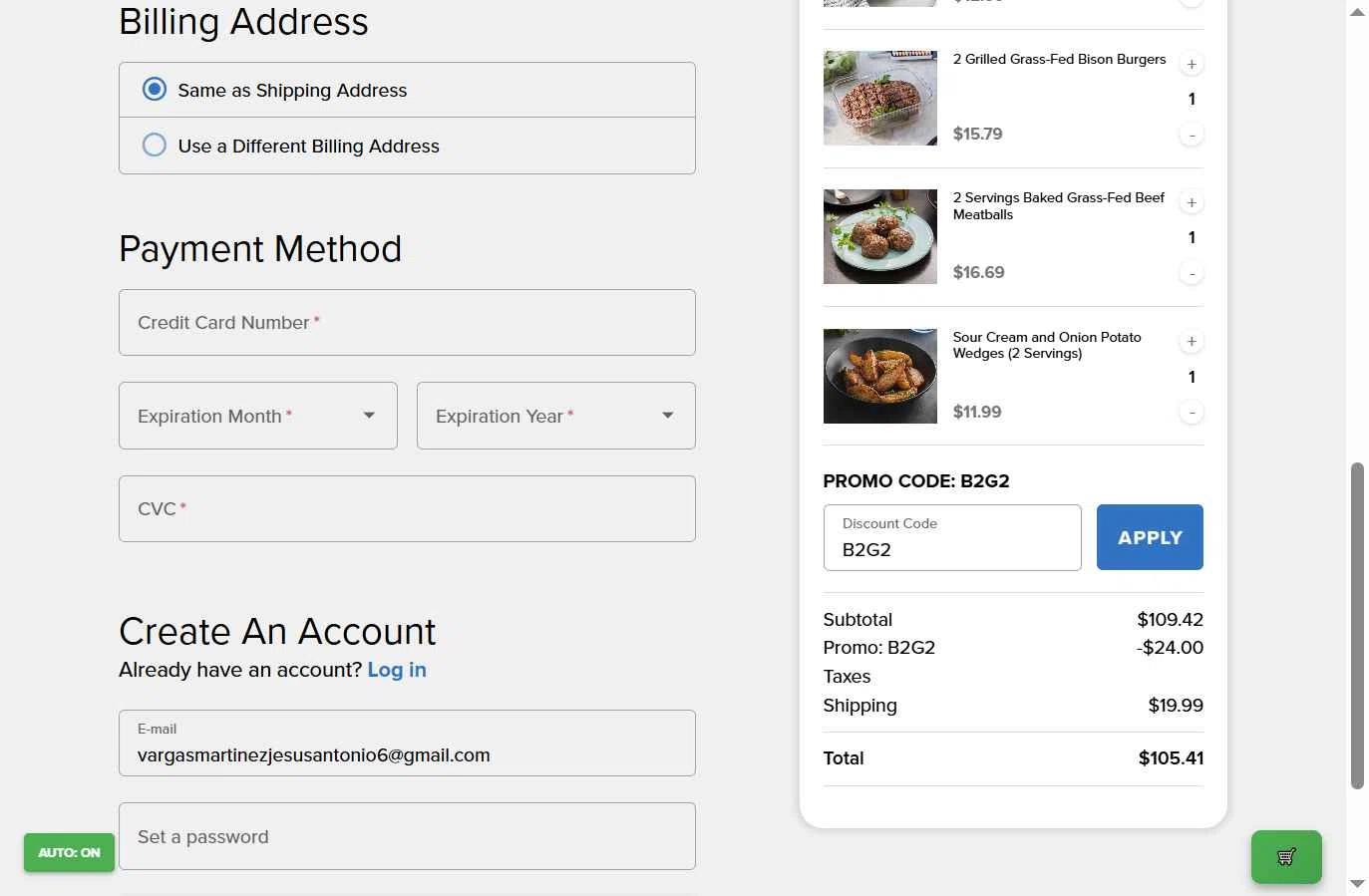 Metabolic Meals checkout page showing Metabolic Meals discount code box | Screenshot taken by SimplyCodes community member on Jan 31, 2026