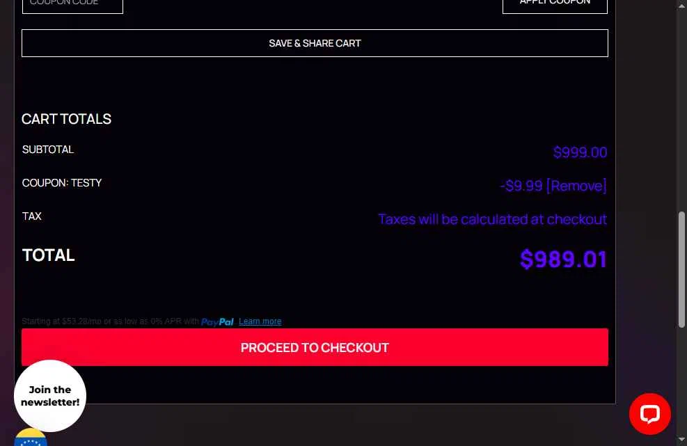 META PCs checkout page showing META PCs coupon code box | Screenshot taken by SimplyCodes community member on Jan 17, 2026