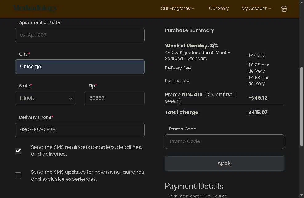 Methodology checkout page showing Methodology promo code box | Screenshot taken by SimplyCodes community member on Feb 4, 2026