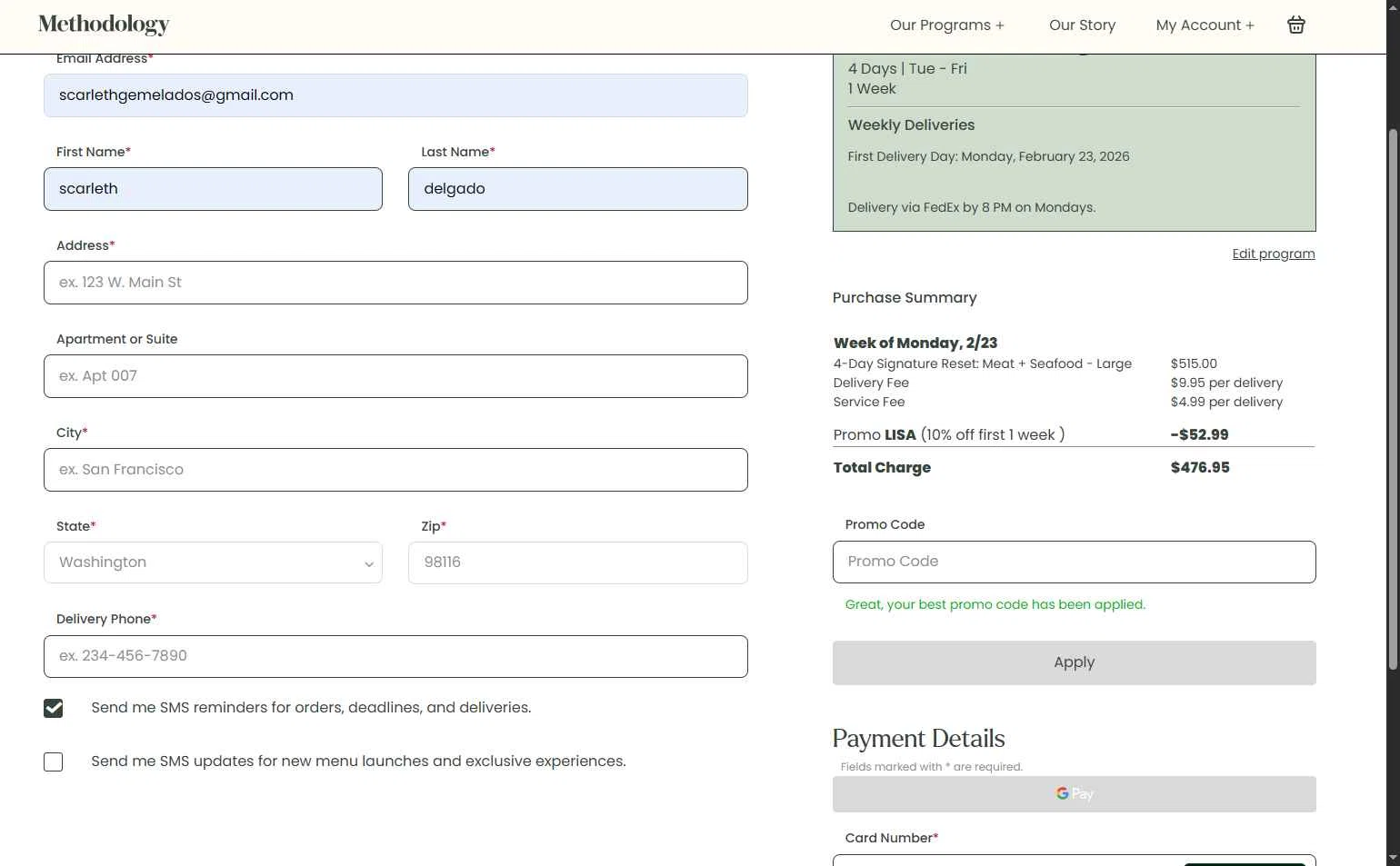 Methodology checkout page showing Methodology promo code box | Screenshot taken by SimplyCodes community member on Jan 31, 2026