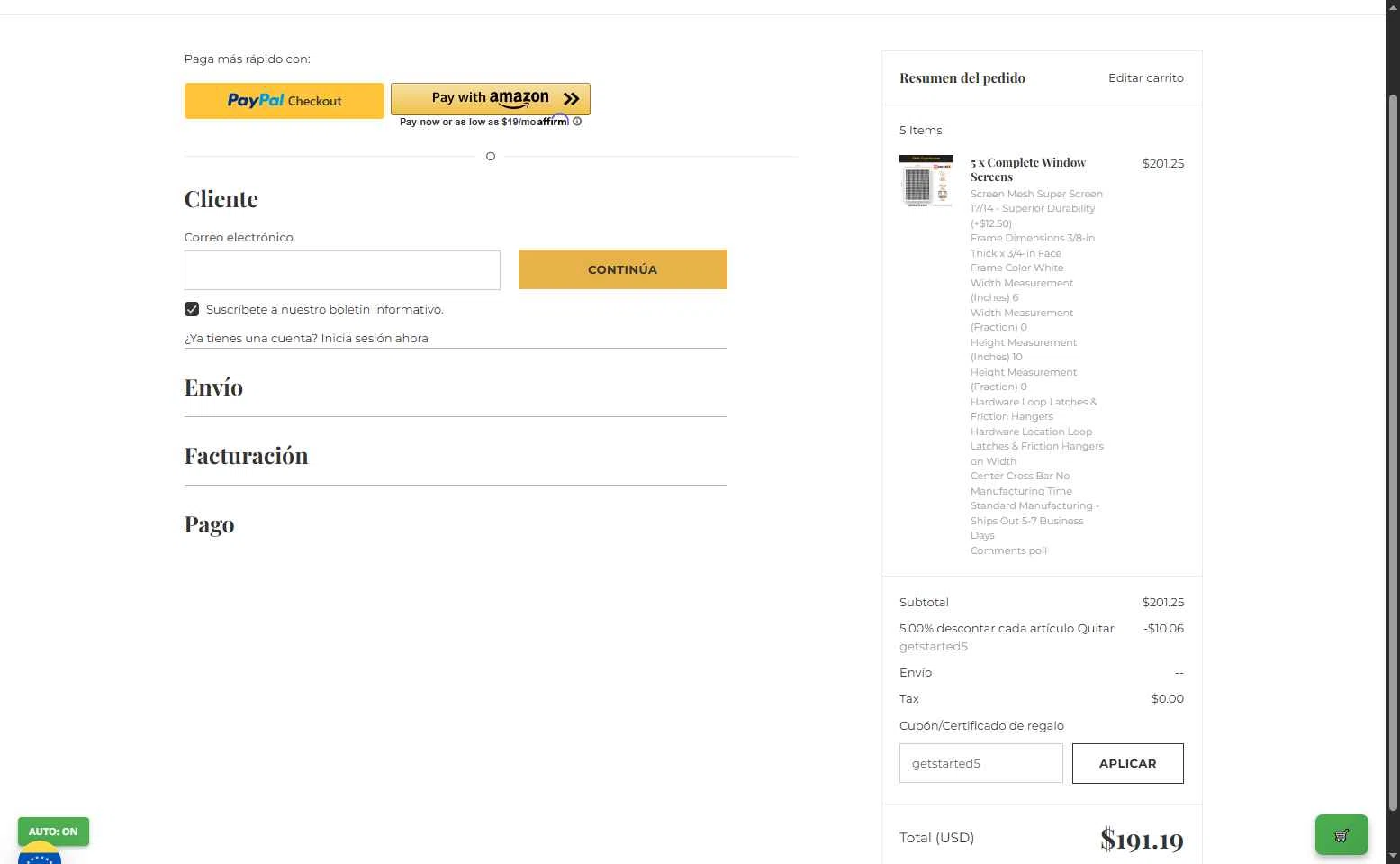 Metro Screenworks checkout page showing Metro Screenworks coupon code box | Screenshot taken by SimplyCodes community member on Nov 14, 2025