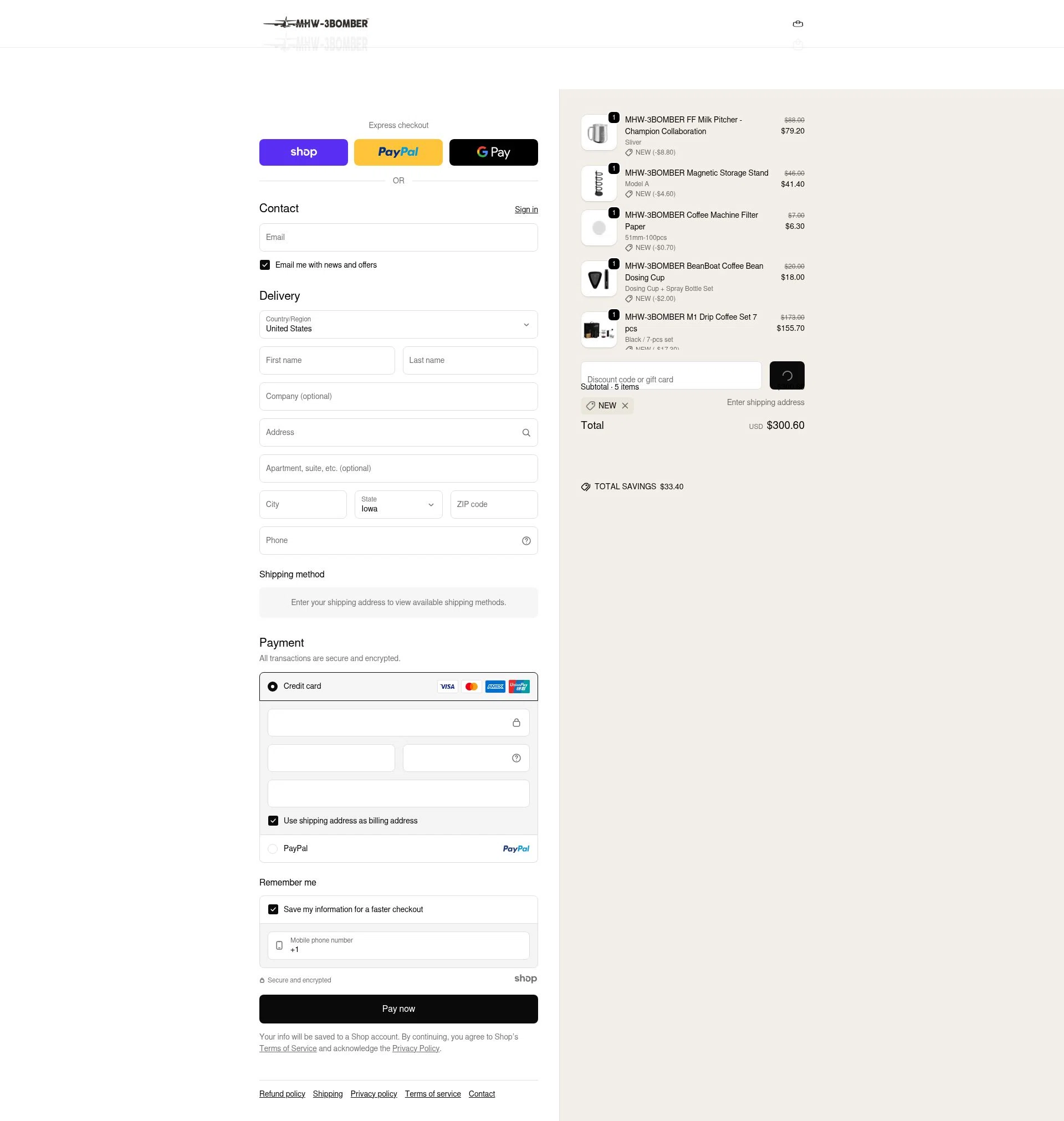 MHW-3BOMBER checkout page showing MHW-3BOMBER discount code box | Screenshot taken by SimplyCodes community member on Jan 5, 2026