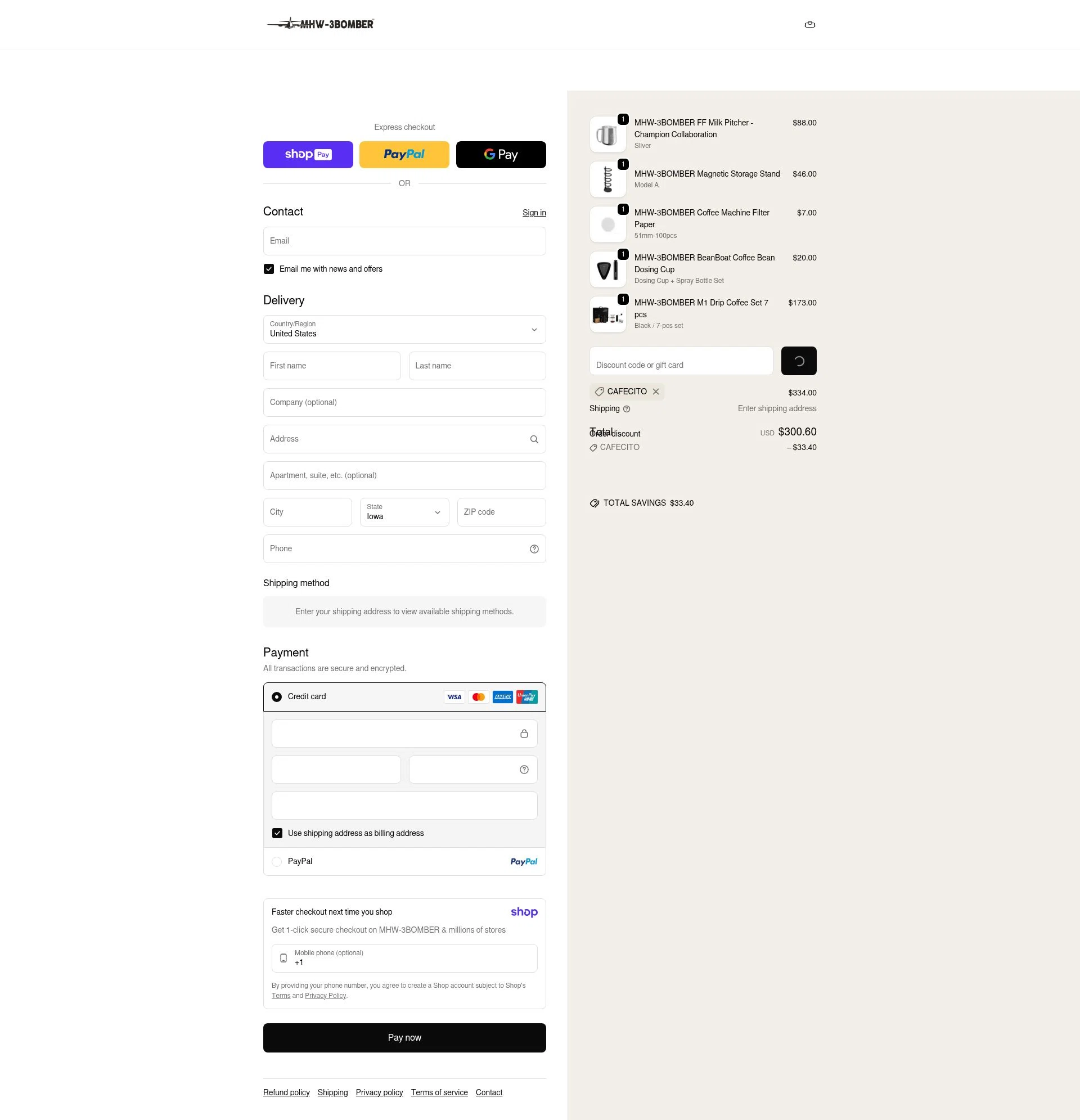 MHW-3BOMBER checkout page showing MHW-3BOMBER discount code box | Screenshot taken by SimplyCodes community member on Jan 10, 2026