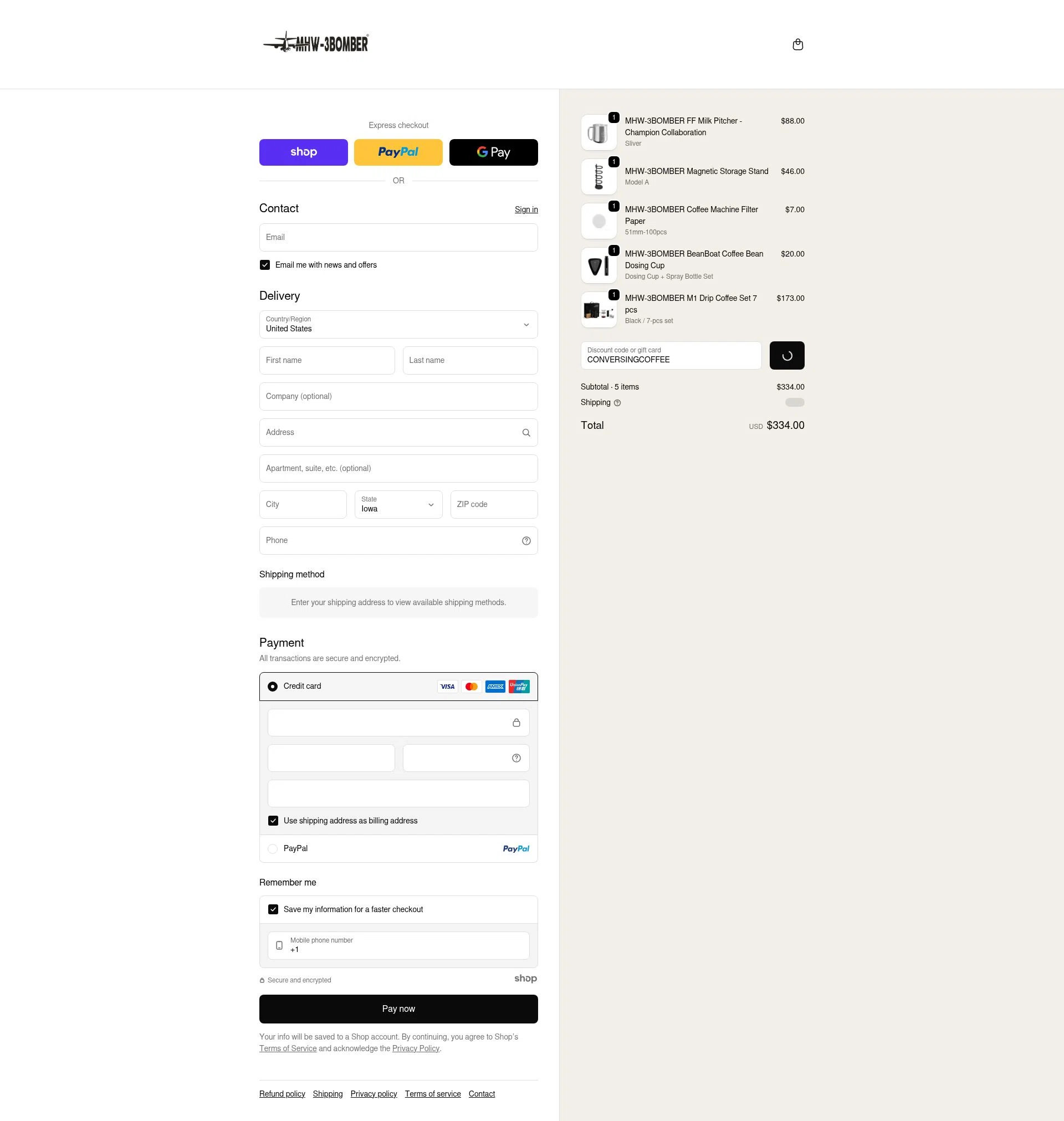 MHW-3BOMBER checkout page showing MHW-3BOMBER discount code box | Screenshot taken by SimplyCodes community member on Jan 5, 2026