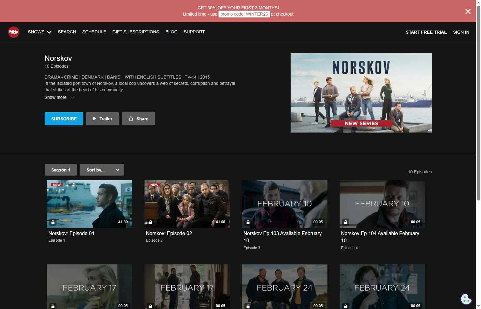 Mhz Choice checkout page showing Mhz Choice promo code box | Screenshot taken by SimplyCodes community member on Feb 5, 2026