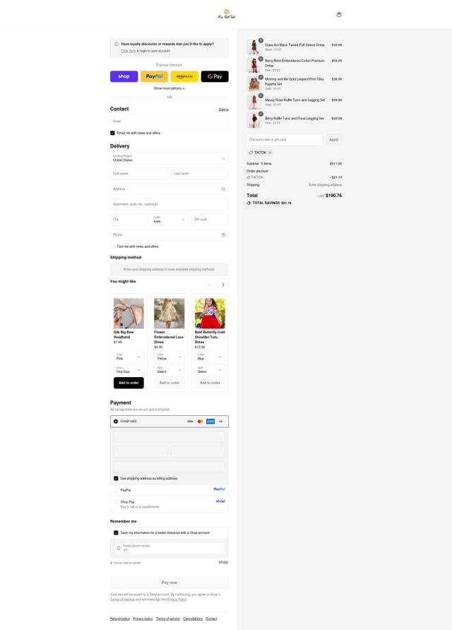 Mia Belle Baby checkout page showing Mia Belle Baby discount code box | Screenshot taken by SimplyCodes community member on Sep 13, 2025